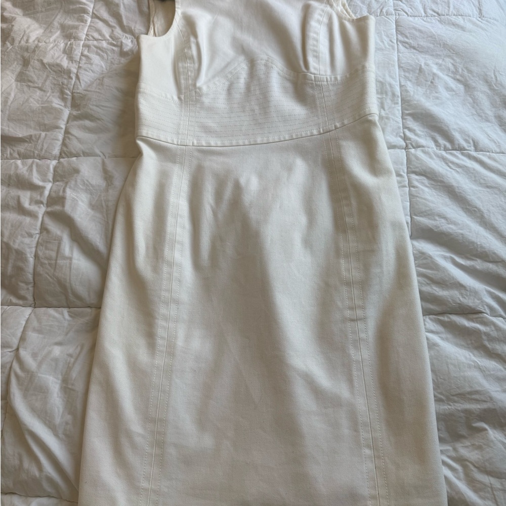Oscar De La Renta White Denim corset dress